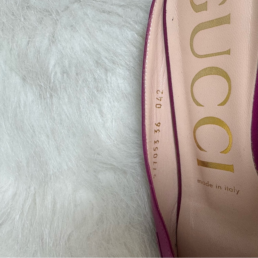 Gucci Zumi Mauve Pointed Toe Kitten Heel Mules 36 - Picture 11 of 13